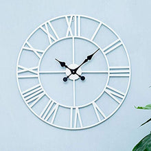 WKNHHL Outdoor Garden Wall Clock, Retro Wrought Roman Numeral Iron Art Wall Clock Garden Clocks Outdoor Waterproof Indoor Outdoor Decoration Outside Clock Outdoor Wall Clock Met