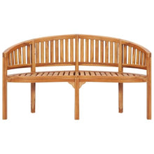 KGTKGTYER Banana Bench 59.4 inch Solid Teak Wood 3-Seater Patio Garden Seat Outdoor Furniture