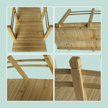 Relaxdays Garden Bridge with railing, fir, for garden pond, HxWxD: 55 x 150 x 67 cm, 150 kg, wooden, natural