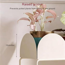 ARTUNV Tier Flower Display Stand with Buckets Metal Shelf for Shop Patio
