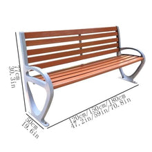 GRFIT Outdoor Bench Outdoor Benches, Patio Benches with Backs, Cast Aluminum Benches, Leisure Chairs for Porch, Garden, Pool and Lawn Garden Bench (Large)