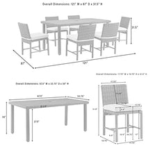 Crosley Furniture Bradenton 7-Piece Outdoor Dining Set Weathered Brown with Sand Cushions