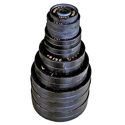 Rugged Strength & Fitness Heavy Duty Cast Iron 455 lbs. Olympic Weight Plate Set Black