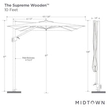 Midtown Umbrellas 10x10 Ft Outdoor Cantilever Patio Umbrella Sunbrella Black & White