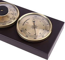 OREKPOT Glass Barometer,Outdoor Temperature Gauge,Traditional Barometer 3Pcs/Set Thermometer Barometer Hygrometer Weather Station with Wooden Frame Base Ornaments for Hotels, Warehous