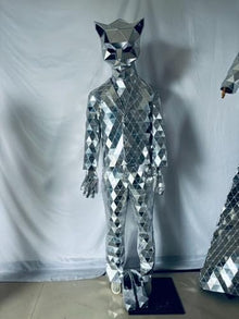 HoHoHuo Silver Mirror Man Costume Medium