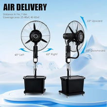 CUTPOIY 42L Industrial Misting Fan – 3 Speeds, 90° Oscillation, Adjustable Height 160-200cm, Outdoor Cooling for Patio, Workshop, Greenhouse, 75cm/29.5in