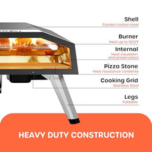 ECOWELL 16 Inch Gas Pizza Oven Outdoor Propane, Large Portable Pizza Ovens