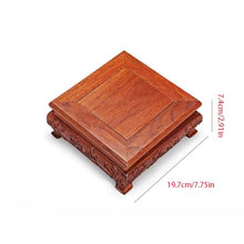 QUANGJN Pcs Plants Saucers Square Handicraft Ornament Base Solid Wood Purple Clay Pot Vase Flower Potted Buddha Statue Ornament Bracket Plant Pot Saucers,