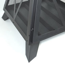 Deko Living Outdoor Steel Pyramid Wood Burning Fire Pit with Black Powder Finish, Spark Screen, Poker Tool, and Protective Storage Cover