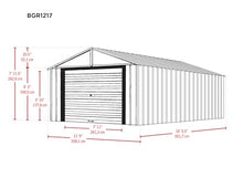 Arrow Storage Products 12' x 17' Murryhill Garage Galvanized Steel Extra Tall Walls Prefabricated Shed Storage Building, Flute Gray
