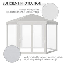 YMGSCC Party Tent Gazebo Hexagon Patio Outdoor Party Activities Waterproof with Mesh Walls Beige