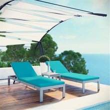Pemberly Row 3-Piece Modern Aluminum Patio Chaise Lounge Set Turquoise