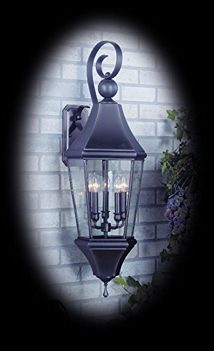 Framburg Lighting 8744 Iron/R Normandy - 38" Five Light Outdoor Wall Mount, Iron Finish with Rain Glass