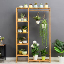 IBONSON Multi Tiered Plant Stand Indoor Balcony Multi-Layer Flower Stand Living Room Floor-Standing Flower Pot Rack Pothos Hanging Basket Succulent Plant Stand Corner Outdoor Plant Stand