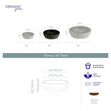 Crescent Garden Large Outdoor Planter Bowl – Double-Walled Resin Pot with Drain Hole for Water Gardens, Fountains, Decorative Landscaping - 30" W x 12" H (Weathered Concrete)