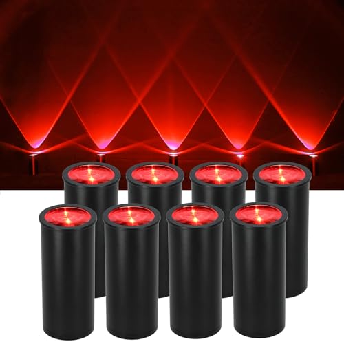 Rockville 8 Pack MINI Halo Black Rechargeable DJ Wash Lights, RGBWA+UV