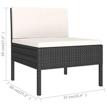 NLQMSU 12 Piece Modular Garden Lounge Set Black