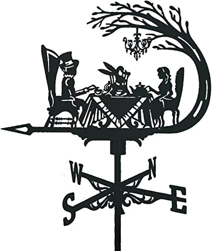 Weathervane Metal for roof Garden Yard Candlelight Dinner Weathervane Wind Vane Outdoor Sheds Iron Yard Roof Barns Decoration Yard Indicating Wind Direction Measuring Tool Mount Easy Use