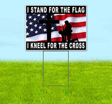 Stand for The Flag Kneel for Cross (18" x 24") Yard Sign, Quantity Discounts, Multi-Packs, Includes Metal Step Stake, Bandit, New, Advertising, USA
