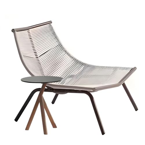 KPHYMOD 2 Pieces Outdoor Patio Furniture Set, Patio Conversation Table and Chair Furniture for Yard Backyard Lawn Porch Poolside Balcony(Color:Beige)