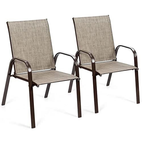 TEOYETTSF 2 Piece Patio Chair Outdoor Dining Garden Terrace Yard Armchair