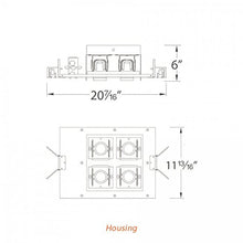 WAC Lighting MT4LD221NE-F40-BK Precision Multiples LED New Construction IC Rated Housing, 4000K Flood Beam, 2 x 2 Lights, Black