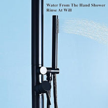HUXUZYDY Stainless Steel Garden Shower Fixtures for Poolside Patio - Standing Outdoor Shower with Body Jets and Handheld, Ideal for Pool, Spa,