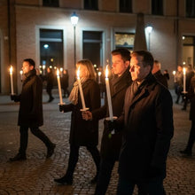 Cereria Di Giorgio - 50 Wax Torches with Windproof Wick - with drip Protection - Diameter 2.4 cm, Height 40 cm - Burning time 2.5 Hours