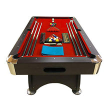 SIMBASHOPPING USA 7 Feet Billiard Pool Table Snooker Full Set Accessories Game mod. RED Devil Brown Red