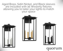Quorum International Westerly 32 Inch 4-Light Outdoor Ceiling Pendant Black