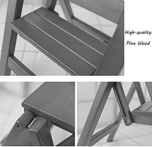 GAAHRQQQ Foldable Step Stool Solid Wood Folding Ladder Stool Adult 4 Steps Stool Shoe Bench Multifunction Flower Stand Indoor Outdoor Flower Stand Plant Stand