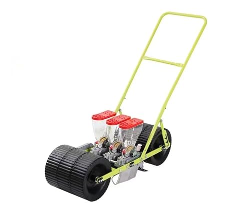 Acdesino Manual Push Seed Planter with Adjustable Multi-Row Spacing, Hand-Push Precision Seeder for Vegetables, Rust-Resistant Powder-Coated Frame with Durable PC Hopper (3-Row Model)