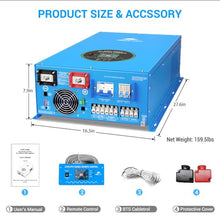 SUNGOLDPOWER 12000W 48V Inverter Charger, Input 240Vac, Output 120/240V Split Phase Pure Sine Wave Inverter, Low Frequency Inverter for off Grid System, Home, House, Heavy Duty Inverter
