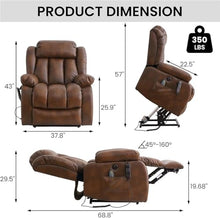 UOPYNE Power Lift Recliner with Lay Flat, Heat Massage for Elderly