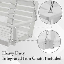 BENAIYA Heavy Duty Poly Lumber HDPE Porch Swing with Mounting Kit and Accessories Outdoor Hanging Chair with Cup Holders Swinging Bench for Patios, Backyard Poly Wooden Seating, Sturdy Steel Chains