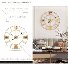 PPXCZZ 23 Inch Outdoor Garden Wall Clock, Large Retro Open Dial, Waterproof Wrought Iron, Silent Quartz, Weatherproof(Colorfulabs)