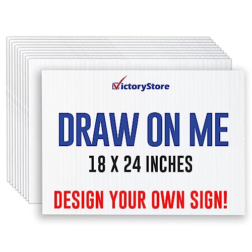 18” x 24” Corrugated Plastic Blank Yard Signs – Perfect for Printers, Crafts and Do It Yourself (White, 500-Pack)