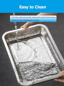 Dishwasher Safe 304 Stainless Steel Sheet Tray, Metal Drip Pan for Kitchen BBQ Lab Pet Use, Cookie Baking Sheet Pan, Cooking Sheet Tray for Oven, Mirror Finish(58x42x10cm/22.8x16.5x3.9")