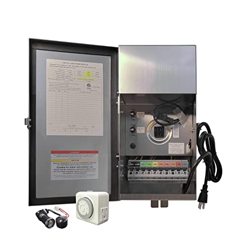 COLOER 600W Low Voltage Landscape Transformer with Timer & Photocell
