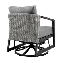 Armen Living Palma Aluminum Outdoor Swivel Lounge Chair Gray