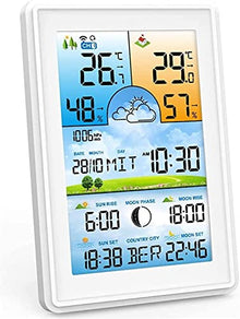 JDXQBLD Thermometer and Hygrometer, Wireless Weather Station, Accurate Indoor Outdoor Temperature Meter Gauge and Humidity Monitor, with Weather Forecast, External Sens