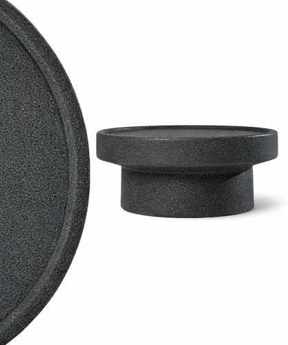 eldimer no.101 GFRC Concrete Coffee Table 39.3” - Handcrafted Round Modern Architectural Table, Weather Resistant, Indoor & Outdoor, 108 lbs Solid Cement Construction for Patio or Living Room