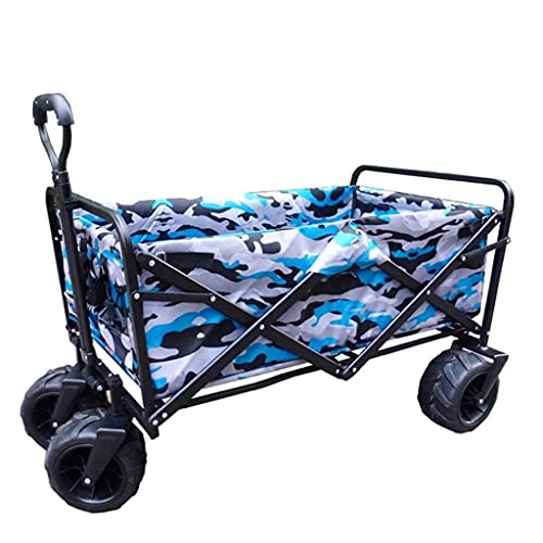 4-Wheel Beach Wagon Folding Wagon Garden Cart Garden Trolley Heavy Duty Foldable Pull Wagon Hand Cart Folding Cart Wagon Truck Wheelbarrow