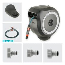 Gardena Wall-Mounted Hose Box Rollup M 20 m: Flexible Watering for Medium-Sized Gardens, Swivel Hose Reel, with Wall Bracket, System Parts and Nozzle, Including 20 m Gardena Hose (18612-20)
