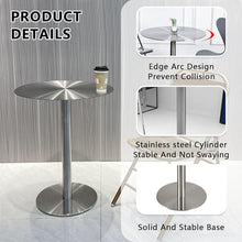 POJGVU Dining Table High Tables,Outdoor Small Round Patio Table Bar Table Coffee Table Metal End Table,Counter Bistro Pub Tables Stainless Steels Cocktail Table,50x50x105cm,60x60x75cm
