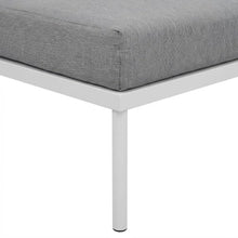 Outdoor Escape White Aluminum Ottoman for Outdoor Patio Lounge, Stylish Weather-Resistant Design, Lightweight Durable Frame, Versatile Seating and Accents