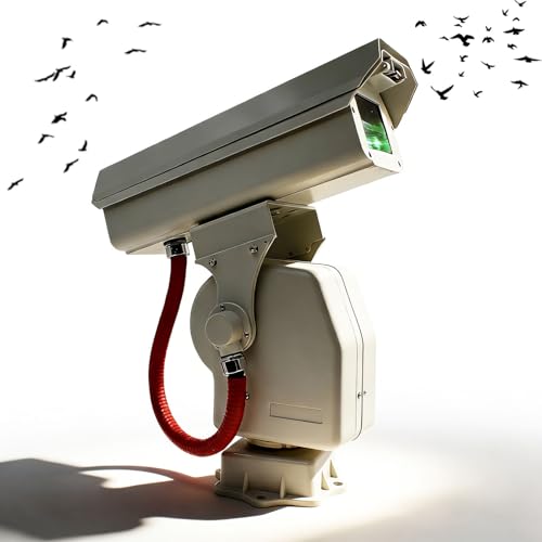 ALSUP Bird Scarer 360° Rotation, Heavy Rainproof Auto-Cruise, Adjustable Trajectory Outdoor Bird Deterrent for Farm Orchard Industrial Use B