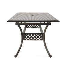 Industrial-Style Outdoor Dining Table with Weather-Resistant Iron Frame and Angled Tubular Legs - Perfect for Patios and Back Decks