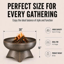 Ohio Flame Liberty 30” Wood Burning Fire Pit Carbon Steel with Standard